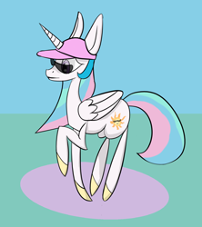 Size: 1280x1440 | Tagged: safe, artist:tetrahydra, imported from derpibooru, princess celestia, pony, female, solo, sunglasses