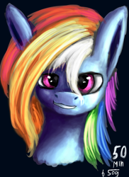 Size: 3000x4113 | Tagged: safe, artist:bluespiritofgood, imported from derpibooru, rainbow dash, female, grin, portrait, smirk, solo