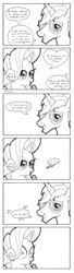 Size: 900x3330 | Tagged: safe, artist:abronyaccount, imported from derpibooru, rarity, trenderhoof, simple ways, comic, lineart, monochrome