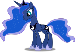 Size: 4328x3000 | Tagged: safe, artist:dashiesparkle, imported from derpibooru, princess luna, alicorn, pony, luna eclipsed, .svg available, absurd resolution, crown, female, hoof shoes, jewelry, looking down, mare, ponyscape, regalia, simple background, smiling, solo, transparent background, vector