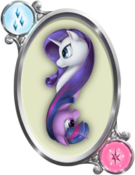 Size: 901x1173 | Tagged: safe, artist:the1xeno1, imported from derpibooru, rarity, twilight sparkle, pony, duo