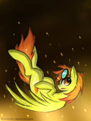 Size: 3000x4000 | Tagged: safe, artist:kinetic-spectrum, imported from derpibooru, spitfire, pony, falling, female, goggles, old cutie mark, solo