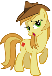 Size: 2200x3200 | Tagged: safe, artist:gohlanblack, artist:henx125, edit, imported from derpibooru, braeburn, pony, bailey sweet, bedroom eyes, female, high res, mare, recolor, rule 63, simple background, solo, transparent background, vector