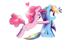 Size: 4992x2920 | Tagged: safe, artist:tarana10, imported from derpibooru, pinkie pie, rainbow dash, female, incoming hug, lesbian, pinkiedash, shipping