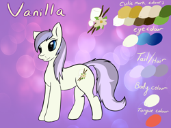 Size: 2000x1500 | Tagged: safe, artist:burnt-sonic, imported from derpibooru, oc, oc only, oc:vanilla sweet, earth pony, pony, female, mare, reference sheet, solo