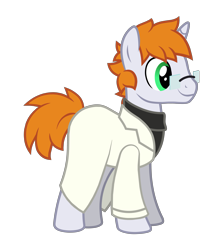 Size: 3403x3889 | Tagged: safe, artist:age3rcm, imported from derpibooru, oc, oc only, oc:bumble hooves, bad dragon, clothes, glasses, lab coat, simple background, solo, transparent background, vector