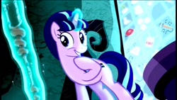 Size: 1136x640 | Tagged: safe, edit, edited screencap, imported from derpibooru, screencap, starlight glimmer, the cutie map, curiosity, cute, cutie mark, cutie mark vault, female, solo
