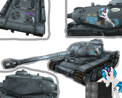 Size: 1248x1000 | Tagged: safe, artist:ashot3359, artist:johnjoseco, imported from derpibooru, dj pon-3, vinyl scratch, obligatory pony, tank (vehicle), world of tanks