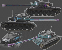 Size: 1568x1260 | Tagged: safe, artist:ashot3359, artist:galaxyart, imported from derpibooru, dj pon-3, octavia melody, vinyl scratch, obligatory pony, tank (vehicle), video game, world of tanks