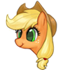 Size: 100x100 | Tagged: safe, artist:pohwaran, imported from derpibooru, applejack, female, icon, simple background, solo, transparent background