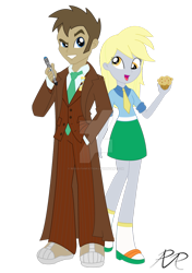 Size: 1156x1642 | Tagged: safe, artist:reg-d-fanfiction, imported from derpibooru, derpy hooves, doctor whooves, time turner, equestria girls, equestria girls-ified, muffin, simple background, sonic screwdriver, tenth doctor, transparent background, vector