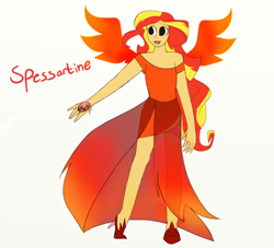 Size: 788x715 | Tagged: safe, artist:amber flicker, imported from derpibooru, sunset shimmer, human, crossover, female, garnet, gem, gem (race), gemsona, humanized, solo, spessartine, steven universe