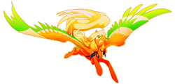 Size: 3500x1700 | Tagged: safe, artist:dormin-dim, artist:dormin-kanna, imported from derpibooru, ho-oh, pokémon, ponified, simple background, solo, spread wings, transparent background