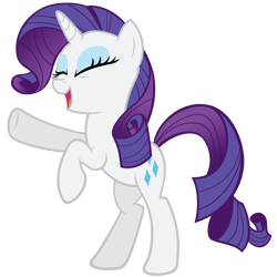 Size: 4500x4500 | Tagged: safe, artist:ohitison, imported from derpibooru, rarity, unicorn, sleepless in ponyville, absurd resolution, bipedal, eyes closed, female, open mouth, raised hoof, simple background, solo, transparent background, vector