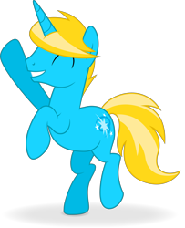 Size: 4249x5235 | Tagged: safe, artist:zekrom-9, imported from derpibooru, oc, oc only, oc:starway mirage, pony, unicorn, absurd resolution, eyes closed, male, rearing, simple background, smiling, solo, stallion, transparent background, vector