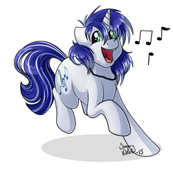 Size: 1280x1264 | Tagged: safe, artist:sugaryviolet, imported from derpibooru, oc, oc only, oc:vocal score, happy, music, music notes, running, singing, solo