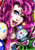 Size: 900x1273 | Tagged: safe, artist:maximumimpulse, imported from derpibooru, gummy, pinkie pie, alligator, human, alternative cutie mark placement, bust, cupcake, cutie mark on human, duo, humanized