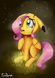 Size: 600x848 | Tagged: dead source, safe, artist:failprofile, artist:green-sama, imported from derpibooru, fluttershy, pegasus, pikachu, pony, clothes, collaboration, costume, cute, female, pikachu costume, pokémon, shyabetes, solo
