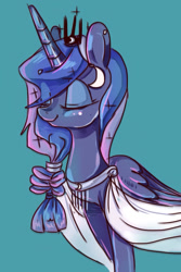 Size: 682x1024 | Tagged: safe, artist:abgeschlossen, imported from derpibooru, princess luna, eyes closed, female, smiling, solo