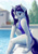 Size: 1400x1980 | Tagged: safe, artist:dahtamnay, imported from derpibooru, rarity, anthro, clothes, female, one-piece swimsuit, smiling, solo, swimming pool, swimsuit, wet, wet mane, wet mane rarity