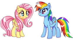 Size: 505x278 | Tagged: safe, artist:vixelzf, imported from derpibooru, fluttershy, rainbow dash, pixel art