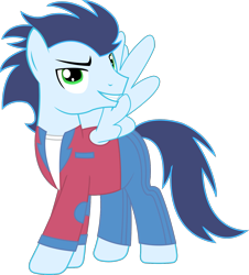 Size: 1351x1492 | Tagged: safe, artist:sketchmcreations, imported from derpibooru, soarin', pegasus, pony, clothes, ed, ed (ed edd n eddy), ed edd n eddy, male, matt hill, over your ed, reference, simple background, solo, stallion, swiggity swag, transparent background, vector, voice actor joke