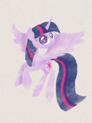 Size: 768x1024 | Tagged: safe, artist:lortstreet54, imported from derpibooru, twilight sparkle, alicorn, pony, female, flying, mare, solo, twilight sparkle (alicorn)