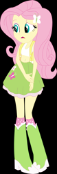 Size: 786x2356 | Tagged: safe, artist:sketchmcreations, edit, imported from derpibooru, fluttershy, equestria girls, backpack, belly button, black background, boots, clothes, female, high heel boots, midriff, simple background, skirt, solo