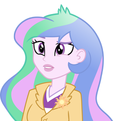 Size: 4000x4214 | Tagged: safe, artist:luckreza8, imported from derpibooru, princess celestia, equestria girls, friendship games, absurd resolution, blazer, confused, cutie mark accessory, eye twitch, female, lipstick, principal celestia, simple background, solo, transparent background, vector