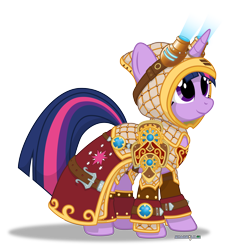 Size: 4178x4450 | Tagged: safe, artist:starbolt-81, imported from derpibooru, twilight sparkle, absurd resolution, arcanist, clothes, crossover, female, goggles, mage, simple background, solo, transparent background, warcraft, world of warcraft