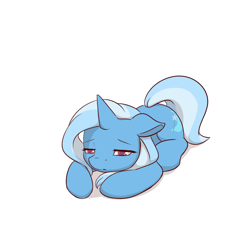 Size: 1000x1000 | Tagged: safe, artist:theparagon, imported from derpibooru, trixie, pony, unicorn, ask trixie, female, mare, sad, simple background, solo, the sad and depresive trixie