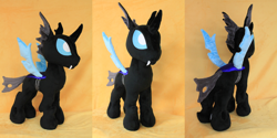 Size: 4512x2256 | Tagged: safe, artist:whitedove-creations, imported from derpibooru, changeling, irl, photo, plushie, solo