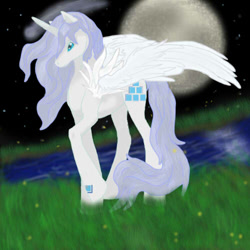 Size: 500x500 | Tagged: safe, artist:silverfangwrathwolf1, imported from derpibooru, oc, oc only, oc:sugarcube, alicorn, pony, alicorn oc, horn, solo, wings