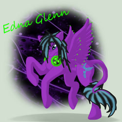 Size: 1000x1000 | Tagged: safe, artist:silverfangwrathwolf1, imported from derpibooru, oc, oc only, oc:edna, solo