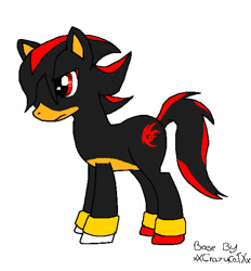 Size: 534x576 | Tagged: safe, artist:therealdragongoddess, imported from derpibooru, pony, ponified, shadow the hedgehog, solo, sonic the hedgehog (series)