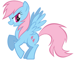 Size: 837x667 | Tagged: safe, artist:mildgyth, edit, imported from derpibooru, firefly, rainbow dash, female, g1, g1 to g4, g4, generation leap, inverse firefly, inverted, inverted colors, ms paint, palette swap, recolor, simple background, solo, white background