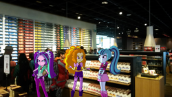 Size: 3264x1836 | Tagged: safe, artist:aidaninferno, artist:doctor-g, artist:imperfectxiii, artist:mewtwo-ex, imported from derpibooru, adagio dazzle, aria blaze, sonata dusk, equestria girls, rainbow rocks, angry, cailler chocolate factory, chocolate, cute, equestria girls in real life, irl, photo, store, switzerland, the dazzlings, vector