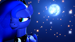 Size: 1920x1080 | Tagged: safe, artist:danj16, imported from derpibooru, princess luna, 3d, female, full moon, mare in the moon, moon, night, solo, source filmmaker, stars