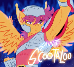 Size: 593x539 | Tagged: safe, artist:toxicscootaloo, deleted from derpibooru, imported from derpibooru, scootaloo, anthro, armpits, crossover, rule 63, saint seiya, scooteroll, solo