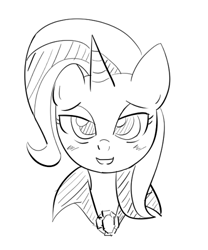 Size: 416x500 | Tagged: safe, artist:umejiru, imported from derpibooru, trixie, pony, unicorn, female, grayscale, mare, monochrome, solo