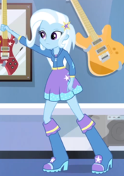 Size: 343x487 | Tagged: safe, imported from derpibooru, screencap, trixie, equestria girls, guitar centered, rainbow rocks, female, guitar, solo