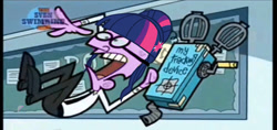 Size: 1280x603 | Tagged: safe, artist:crutonart, edit, edited screencap, imported from derpibooru, screencap, sci-twi, twilight sparkle, equestria girls, friendship games, denzel crocker, female, solo, the fairly oddparents, the secret origin of denzel crocker