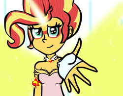 Size: 690x540 | Tagged: safe, artist:apple-jazzy, imported from derpibooru, sunset shimmer, equestria girls, friendship games, daydream shimmer, female, solo, take my hand