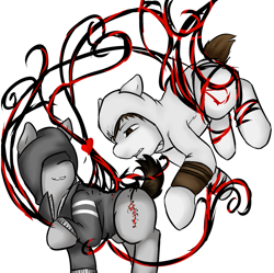 Size: 1205x1200 | Tagged: safe, artist:fallenangelalchemist, imported from derpibooru, [prototype], alex mercer, assassin's creed, clothes, crossover, desmond miles, heart, ponified, protocreed