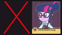 Size: 1366x768 | Tagged: safe, imported from derpibooru, screencap, sci-twi, twilight sparkle, human, acadeca, equestria girls, friendship games, clothes, crystal prep academy uniform, female, glasses, isosceles, school uniform, spelling bee