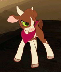 Size: 480x562 | Tagged: safe, artist:aasha, artist:houndloaf, imported from derpibooru, arizona cow, cow, them's fightin' herds, 3d, animated, arizona (tfh), bandana, cloven hooves, community related, female, idle animation, second life