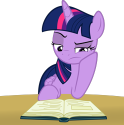 Size: 5860x5900 | Tagged: safe, artist:slb94, imported from derpibooru, twilight sparkle, alicorn, pony, made in manehattan, absurd resolution, book, bored, female, grumpy twilight, mare, raised eyebrow, reading, simple background, solo, transparent background, twilight sparkle (alicorn), vector