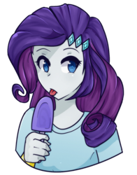 Size: 905x1154 | Tagged: safe, artist:rotwilliam1, imported from derpibooru, rarity, equestria girls, female, popsicle, simple background, solo, tongue out, transparent background