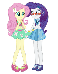 Size: 805x1024 | Tagged: safe, artist:mixiepie, edit, imported from derpibooru, fluttershy, rarity, equestria girls, friendship games, belly button, duo, midriff, simple background, transparent background