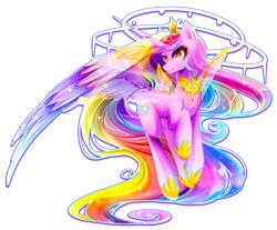 Size: 2331x1932 | Tagged: safe, artist:koveliana, imported from derpibooru, princess cadance, alicorn, pony, canterlot, chromatic aberration, color porn, colored wings, crown, female, gradient wings, jewelry, mare, peytral, regalia, simple background, solo, spread wings, transparent background, wings